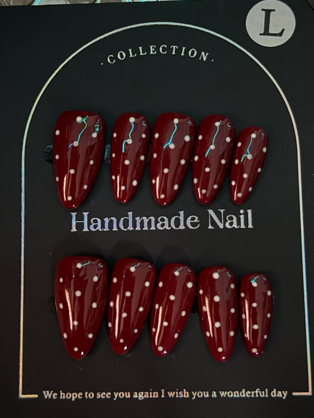 Hand Crafted Red Polka Dot Press-On Nails